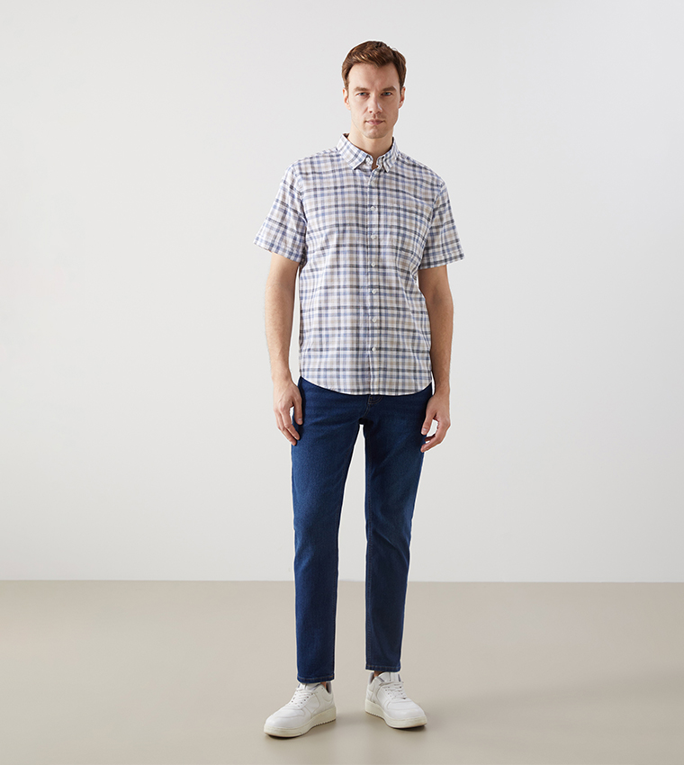 Plaid Button-Down Collar Shirt
