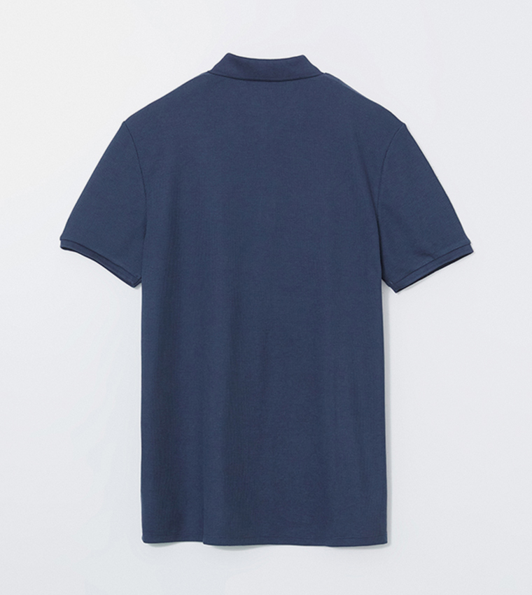 Textured Short Sleeves Polo T-Shirt
