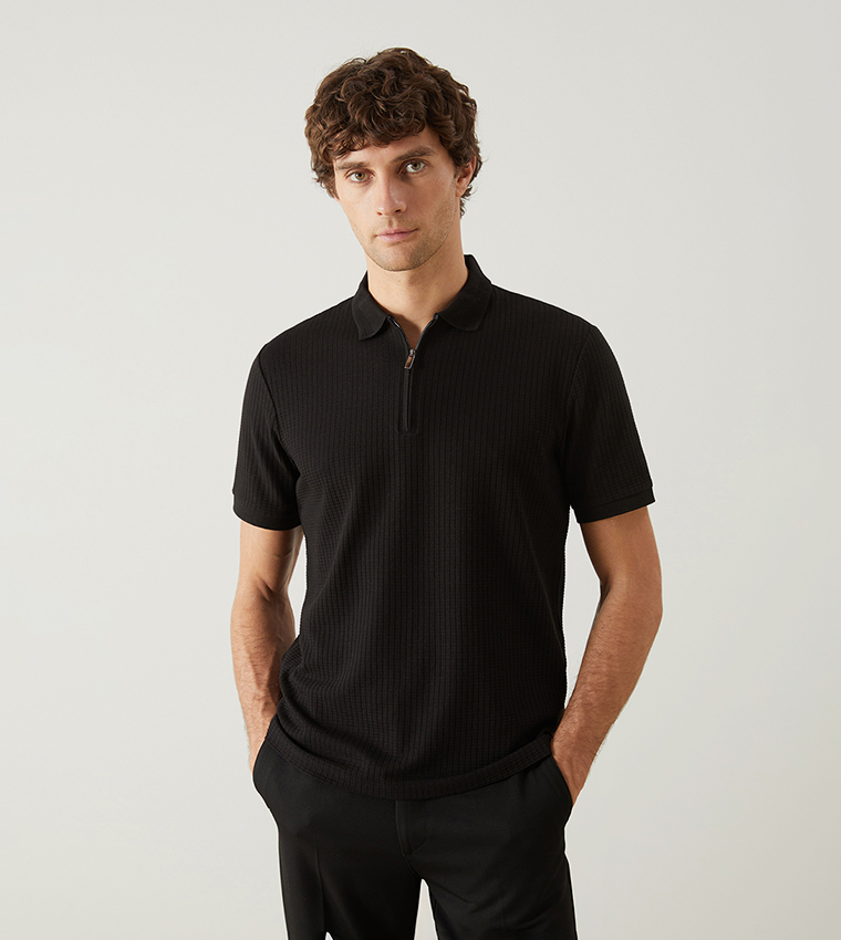 Jacquard Short Sleeves Polo T-Shirt