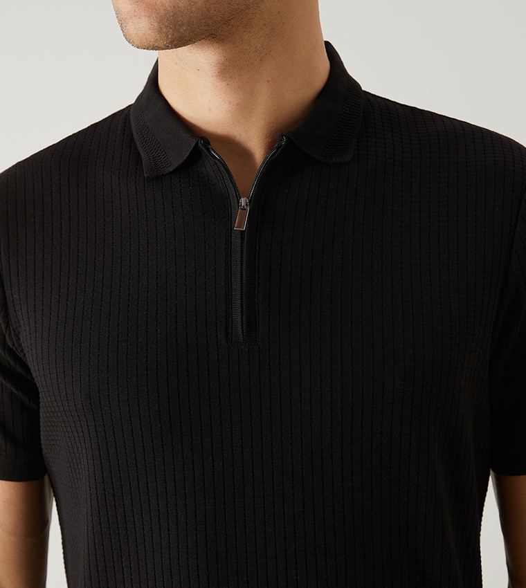 Jacquard Short Sleeves Polo T-Shirt