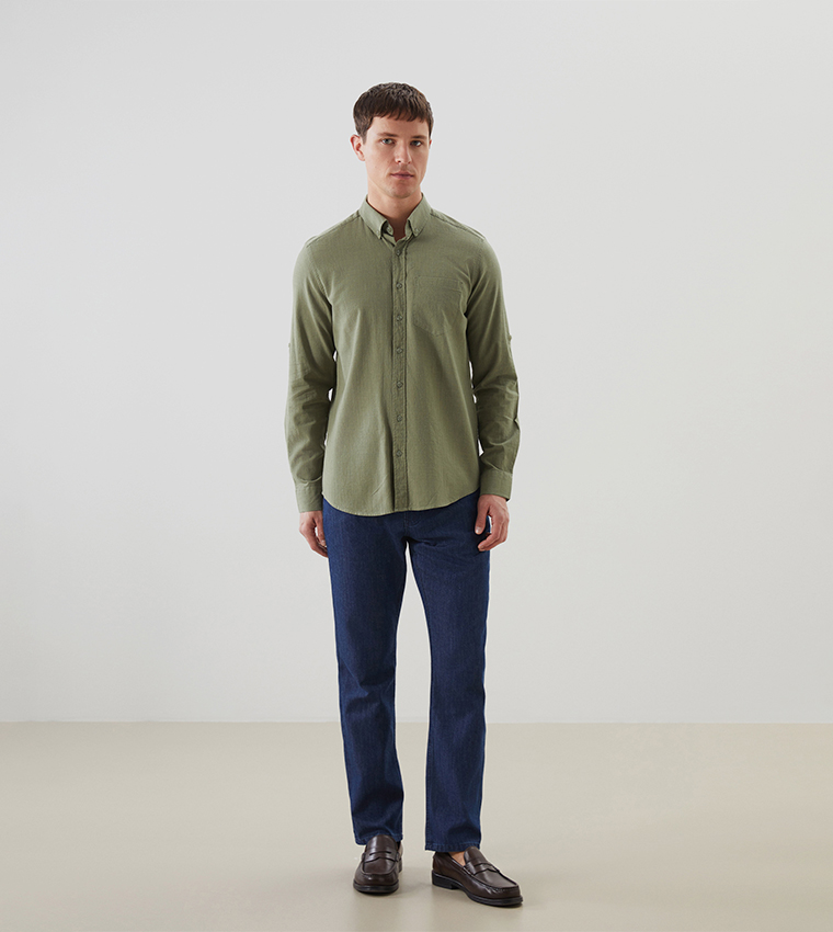 Solid Long Sleeves Linen Shirt