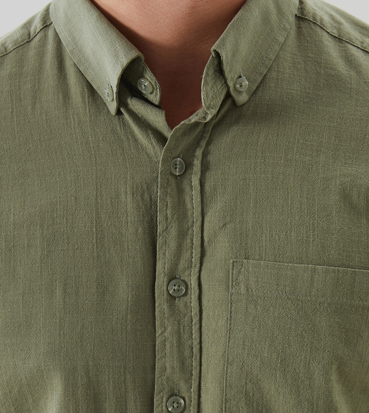 Solid Long Sleeves Linen Shirt
