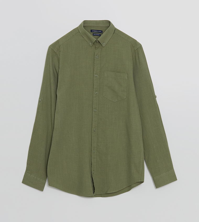 Solid Long Sleeves Linen Shirt