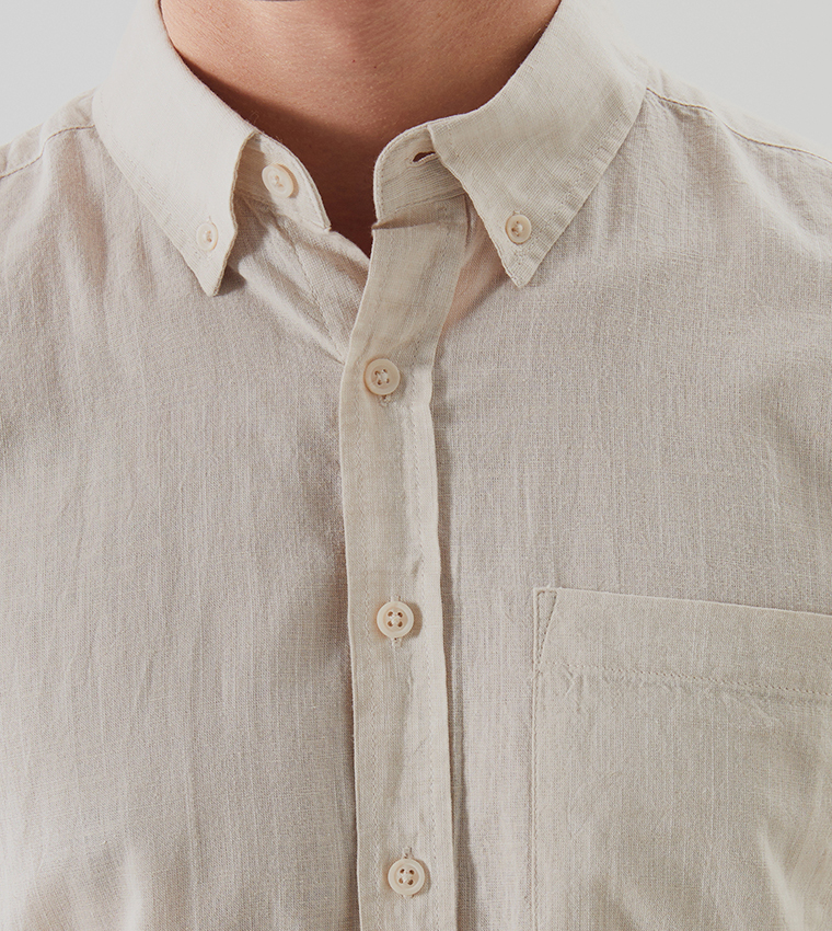 Solid Long Sleeves Linen Shirt