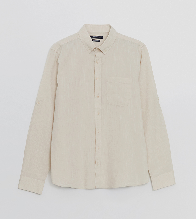 Solid Long Sleeves Linen Shirt