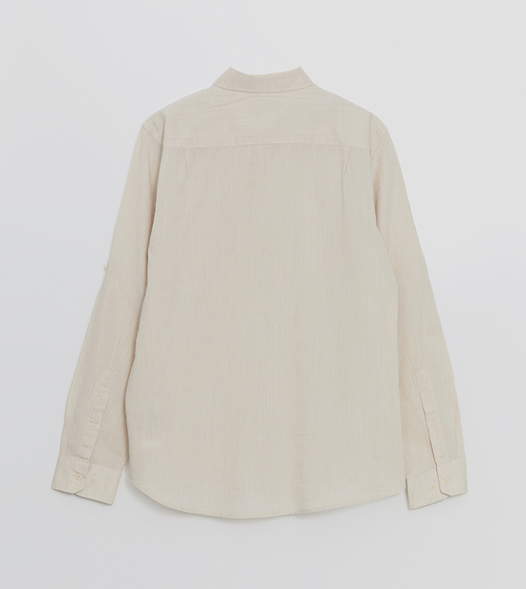 Solid Long Sleeves Linen Shirt