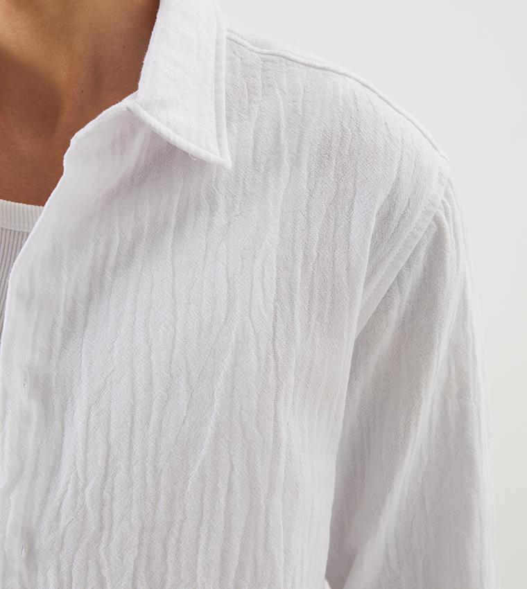 Crinkled Long Sleeves Shirt