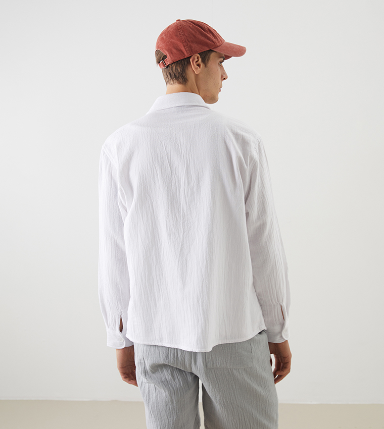 Crinkled Long Sleeves Shirt