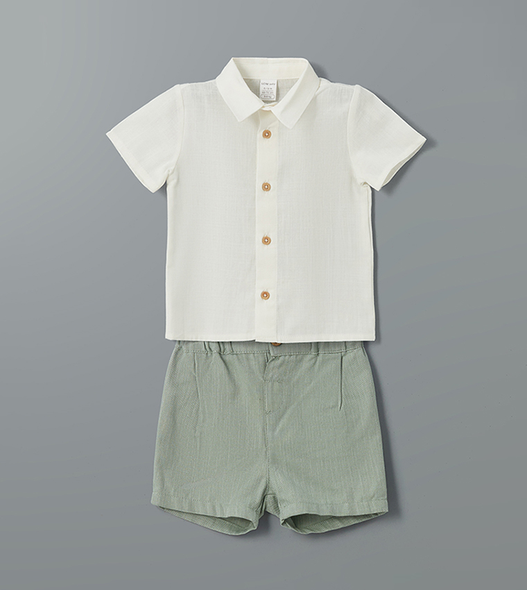 Buy LC Waikiki Textured Short Sleeves Clothing Set In