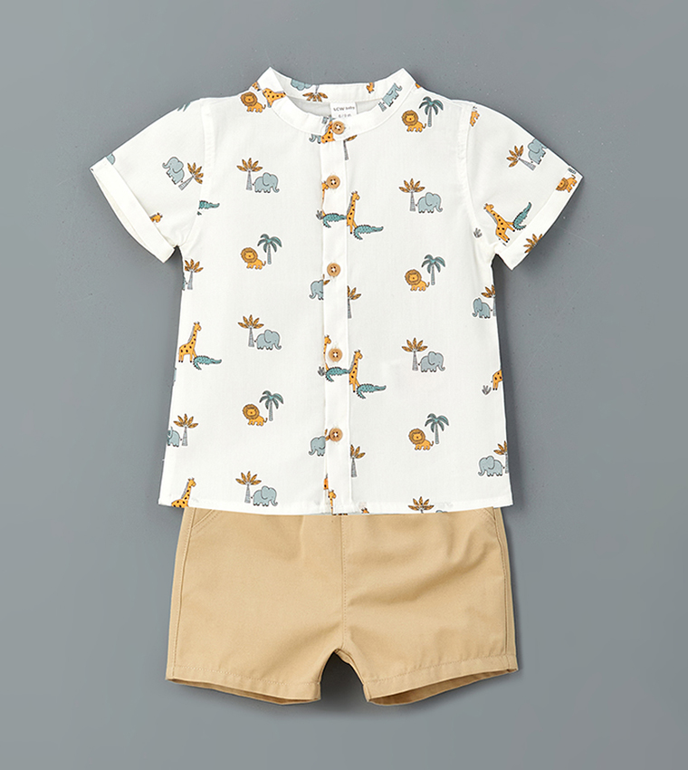 Printed Short Sleeves Clothing Set
