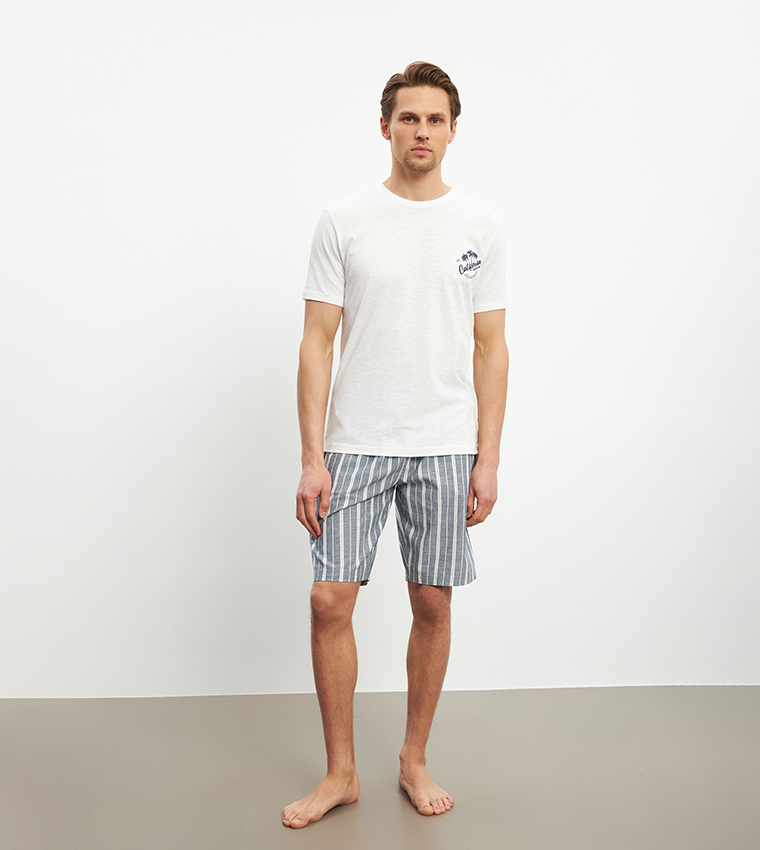 Printed Short Sleeves Pajama Set