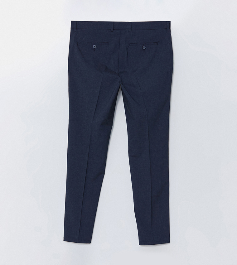 Solid Slim Fit Formal Trousers