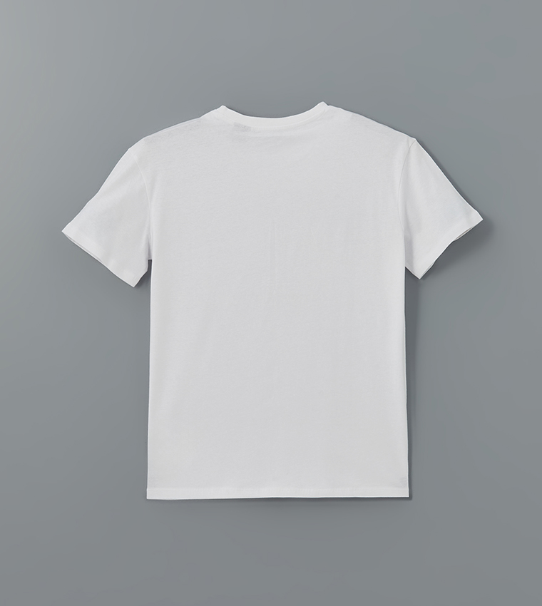 Mickey Mouse Printed Crew Neck Combed Cotton T-Shirt