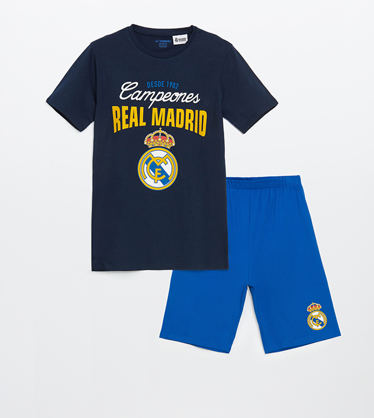 Real Madrid Printed Crew Neck Pajama Set