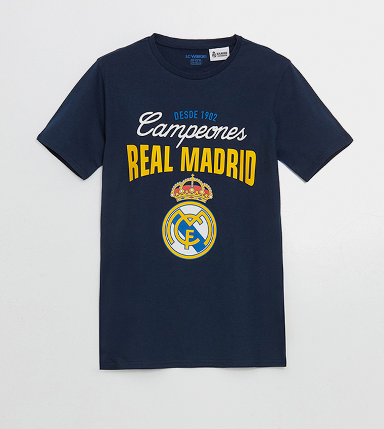 Real Madrid Printed Crew Neck Pajama Set