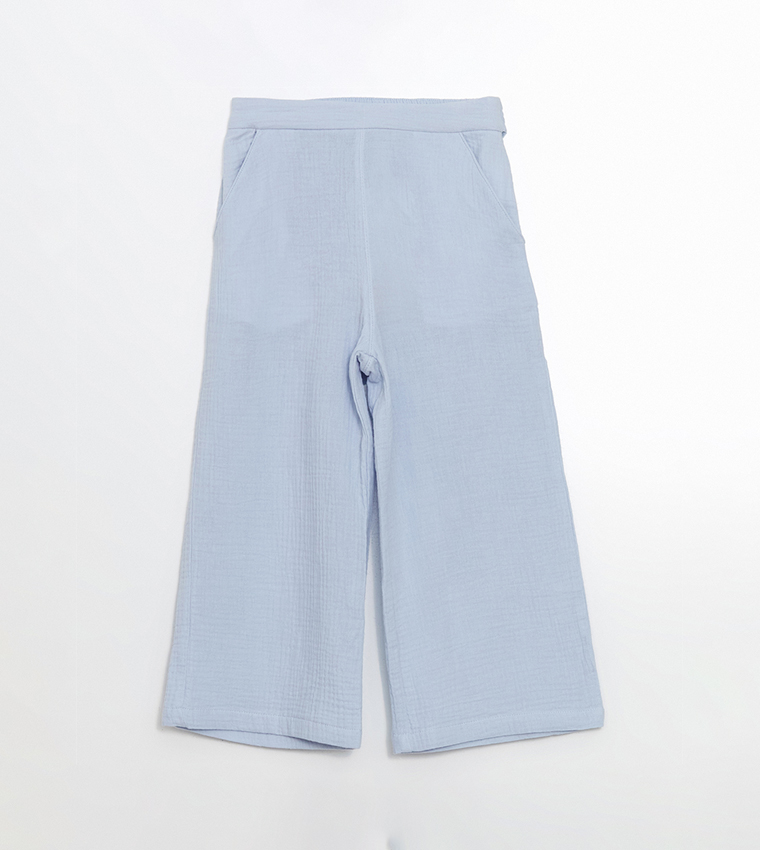 Crinkled Belted Woven Capri