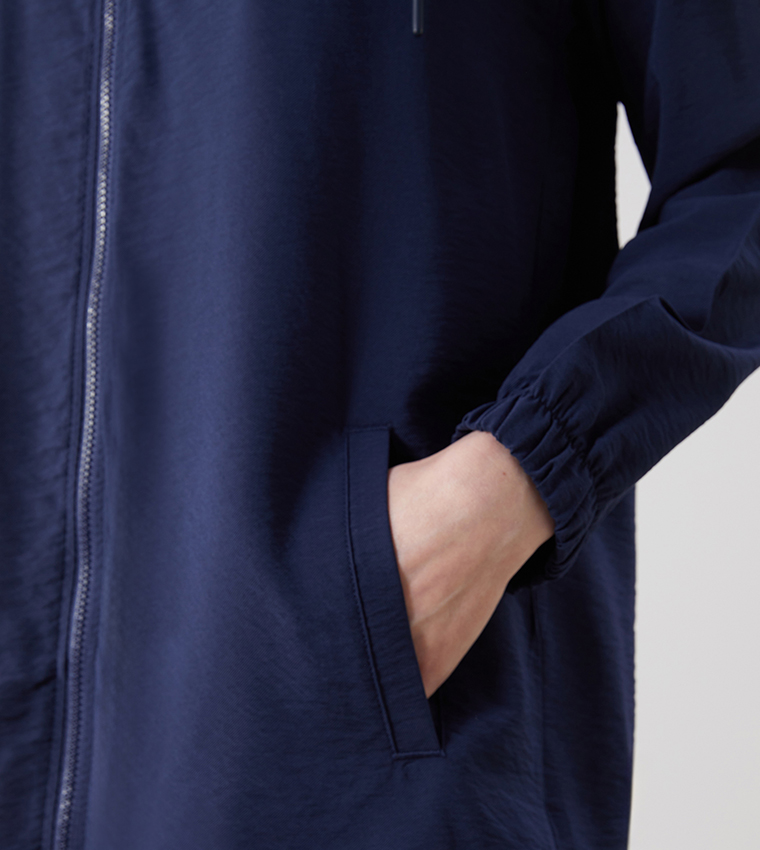 Textured Hooded Oversized Tunic