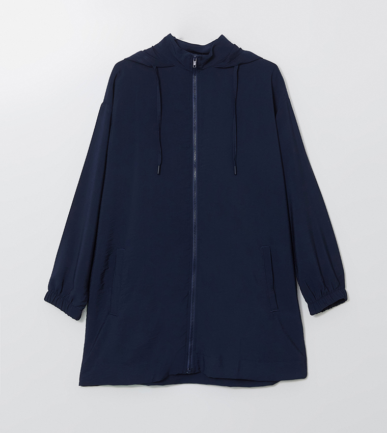 Textured Hooded Oversized Tunic