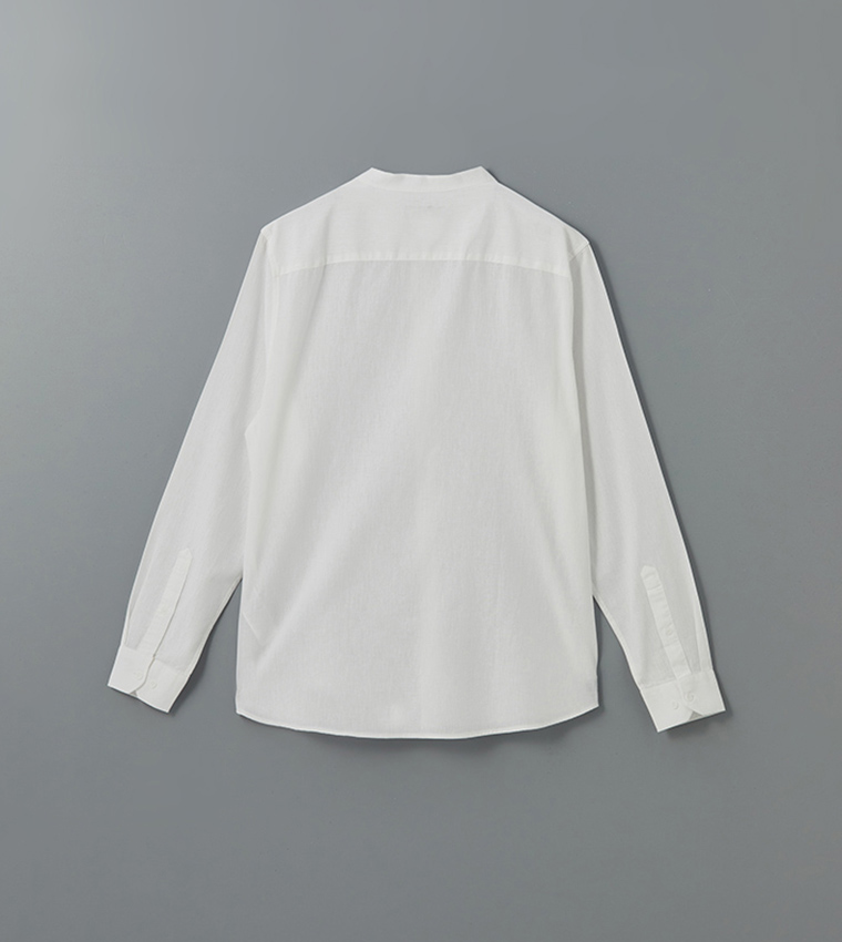 Solid Button-Down Collar Linen Shirt