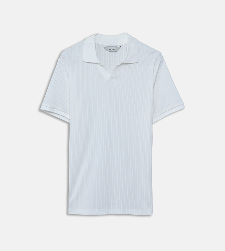 Textured Short Sleeves Polo T-Shirt