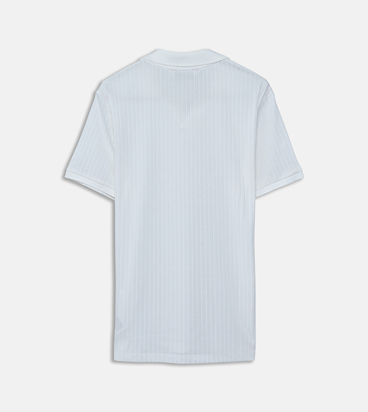 Textured Short Sleeves Polo T-Shirt