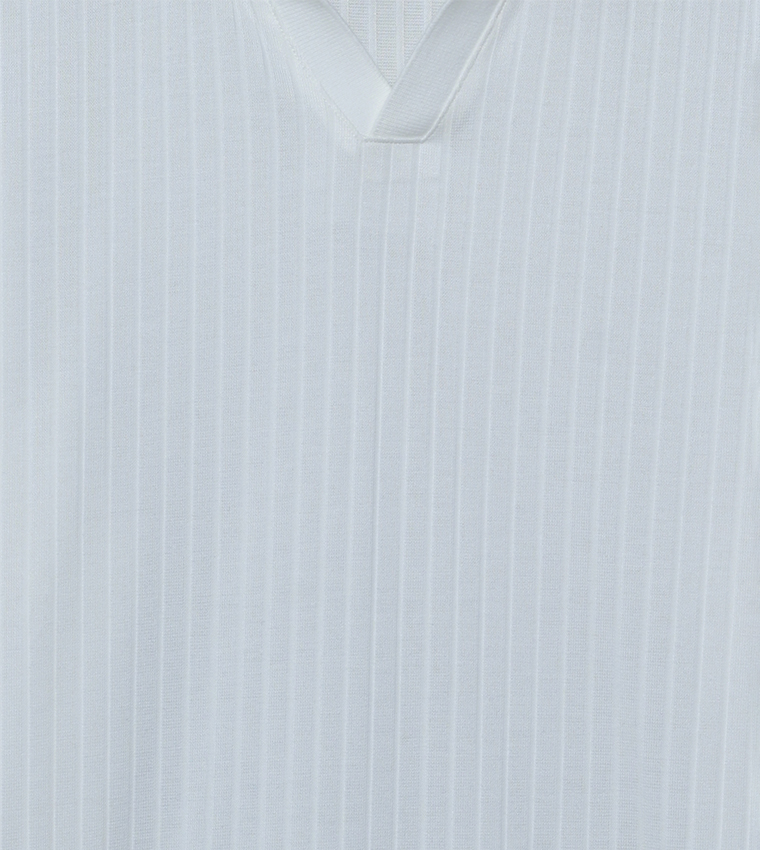 Textured Short Sleeves Polo T-Shirt