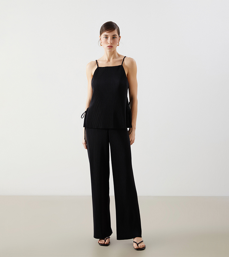 High Waist Wide Leg Trousers