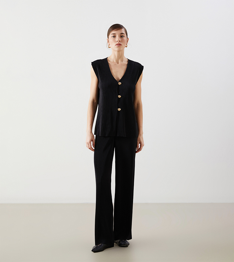 High Waist Wide Leg Trousers