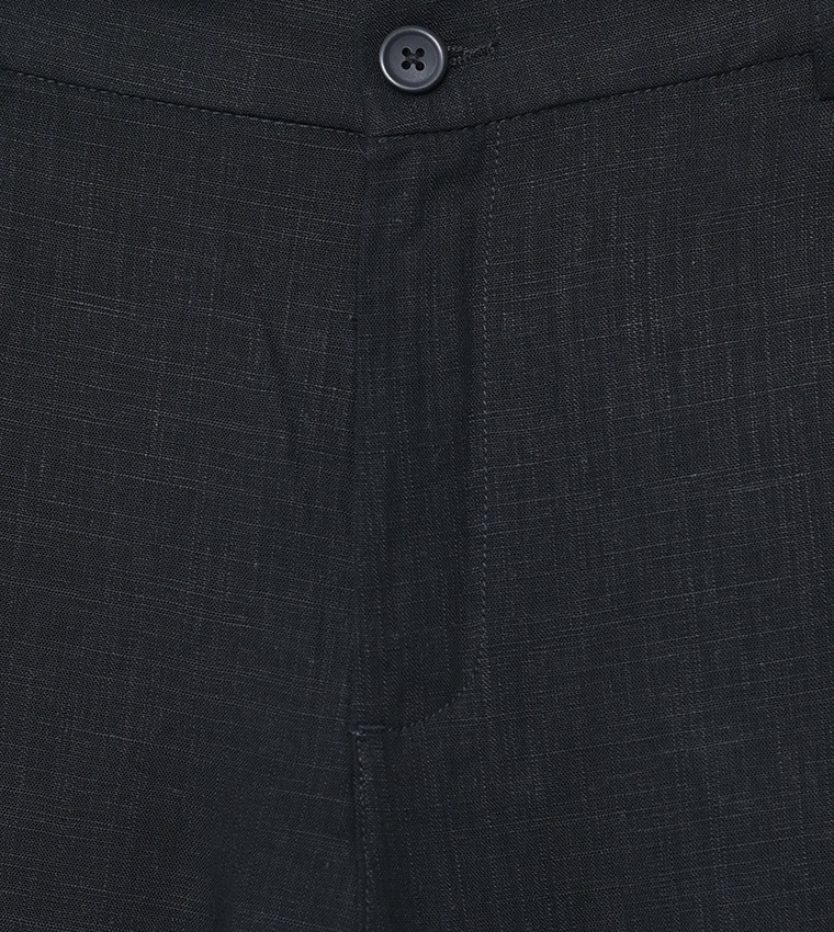 Solid Straight Fit Trousers