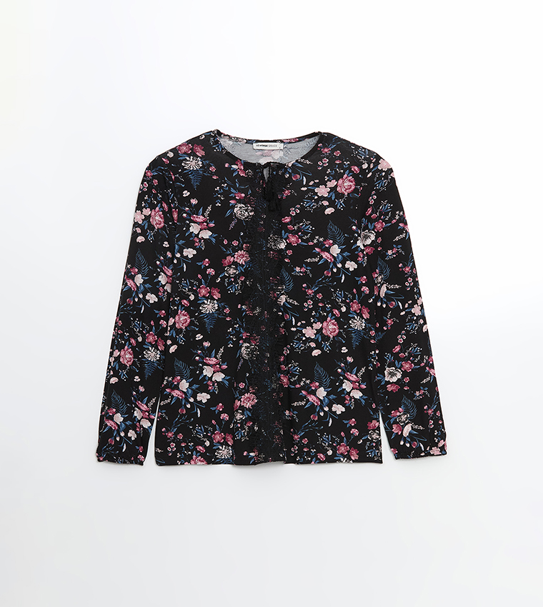 Floral Print Long Sleeves Top