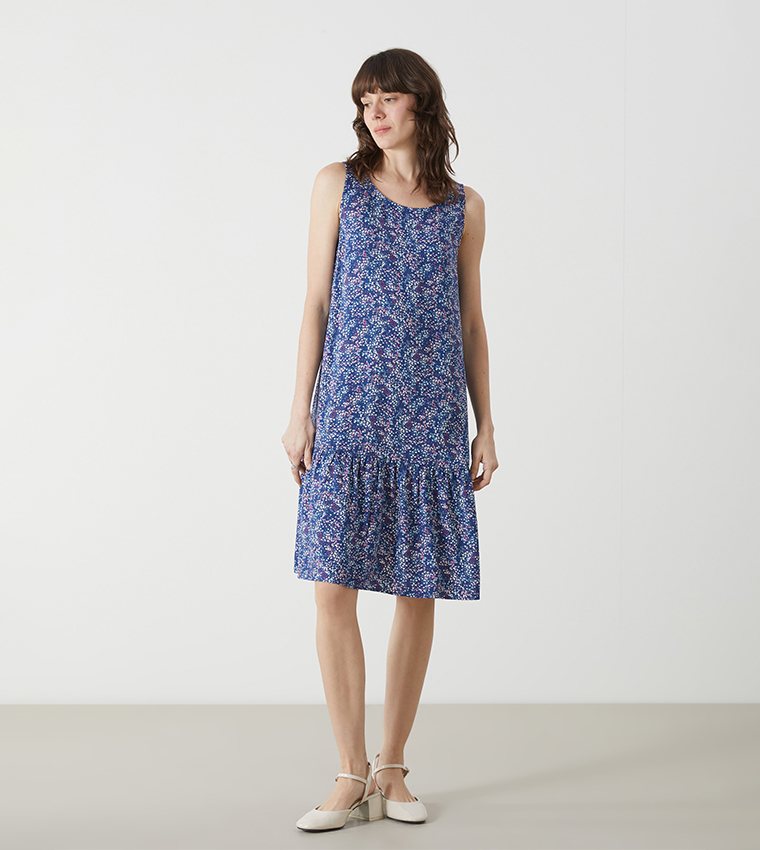 Floral Printed Sleeveless Dress