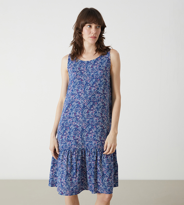 Floral Printed Sleeveless Dress