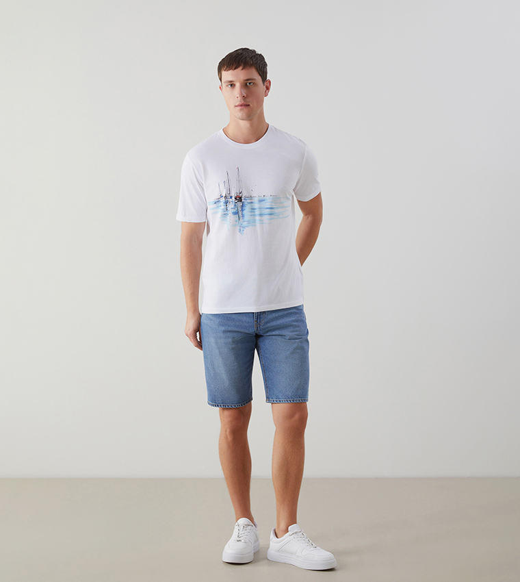 Printed Crew Neck Jersey T-Shirt