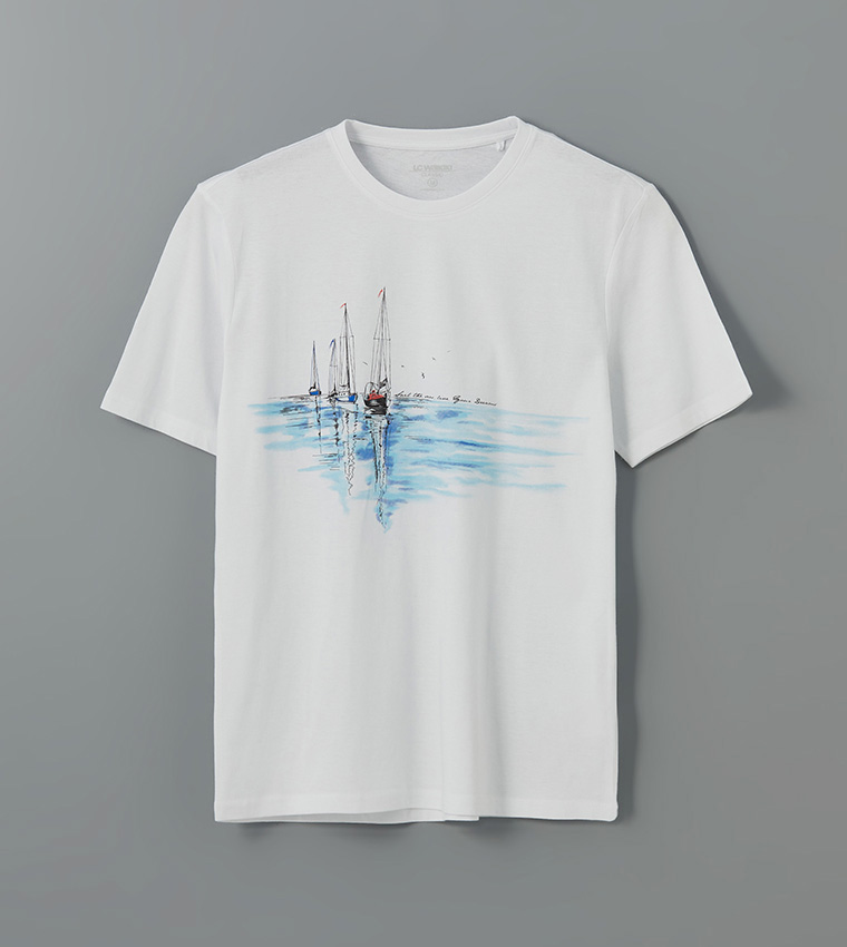 Printed Crew Neck Jersey T-Shirt