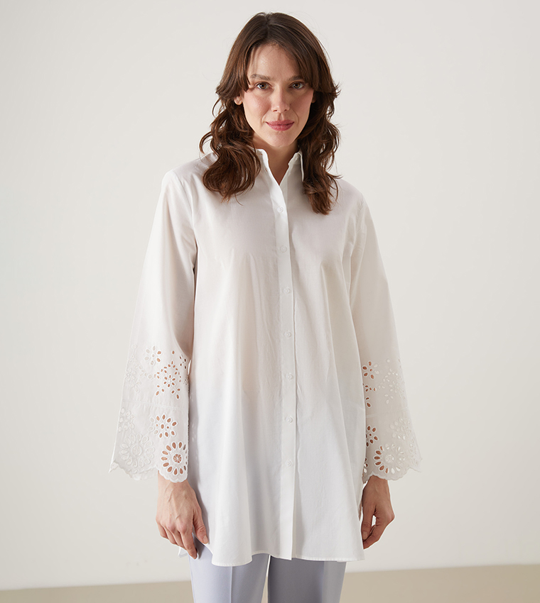 Embroidered Sleeves Shirt Tunic