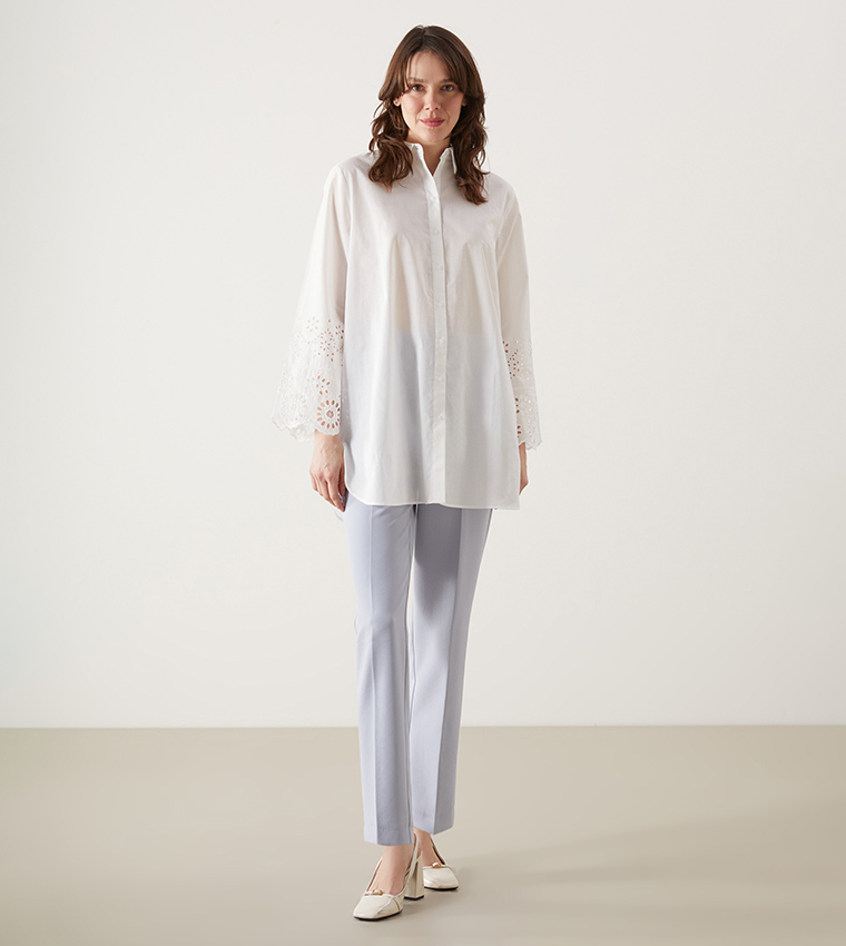 Embroidered Sleeves Shirt Tunic
