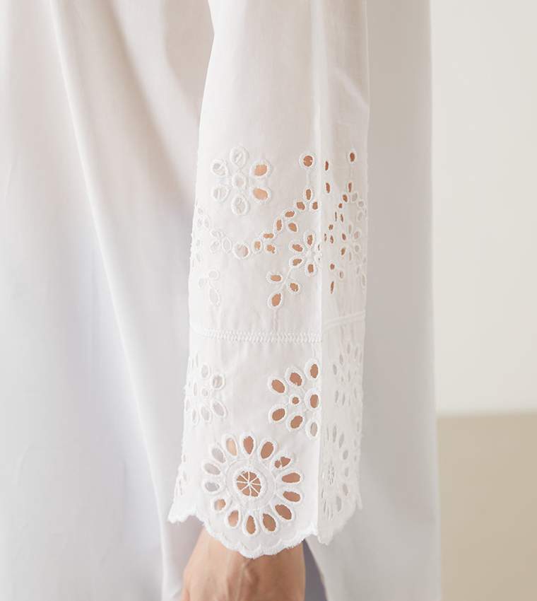 Embroidered Sleeves Shirt Tunic