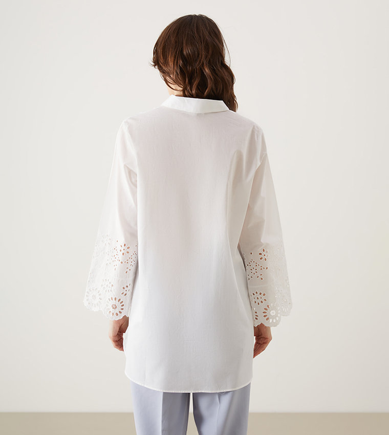 Embroidered Sleeves Shirt Tunic