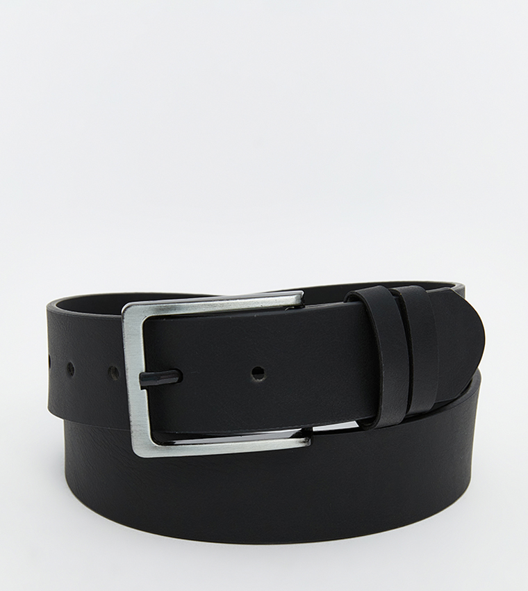 2-Pack Faux Leather Buckle Belts