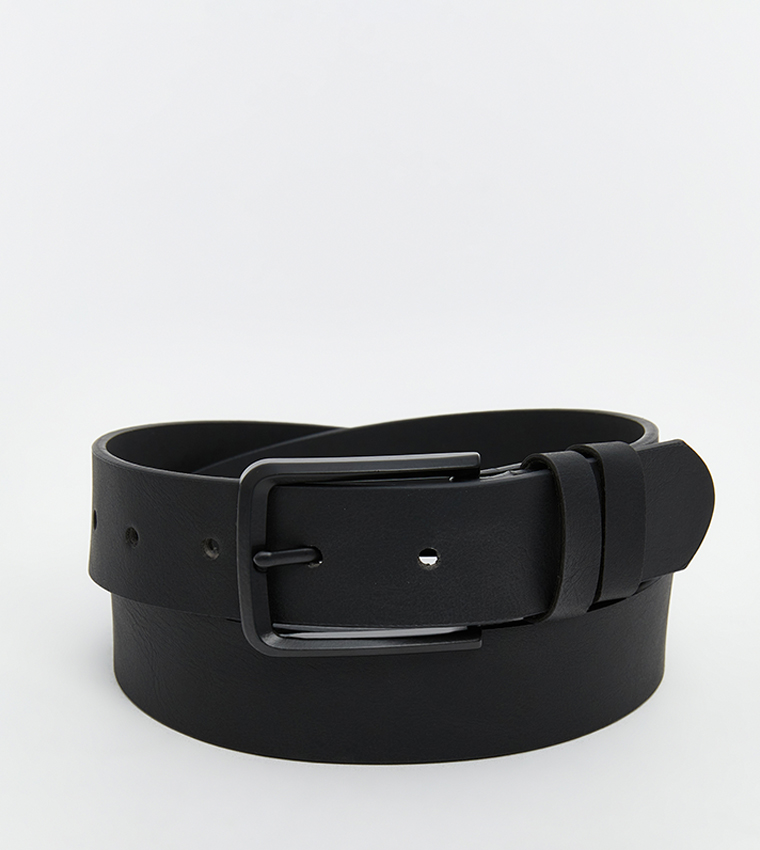 2-Pack Faux Leather Buckle Belts