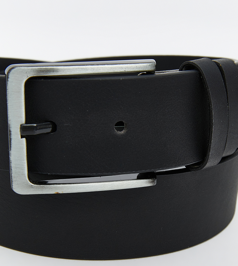 2-Pack Faux Leather Buckle Belts