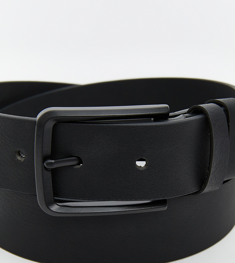 2-Pack Faux Leather Buckle Belts