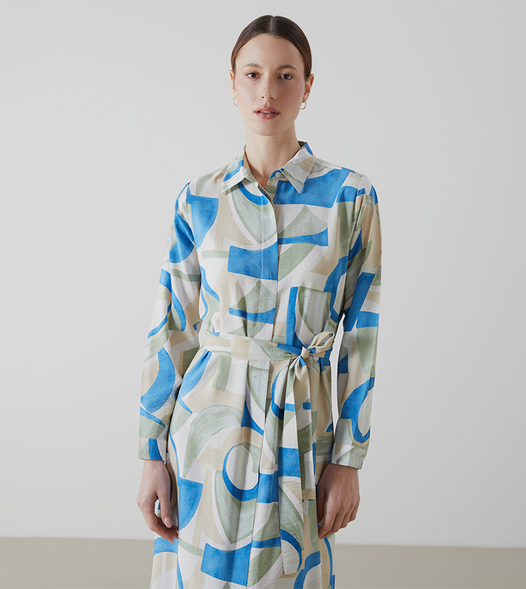 Buy LC Waikiki Patterned Long Sleeves Shirt Dress In Multiple