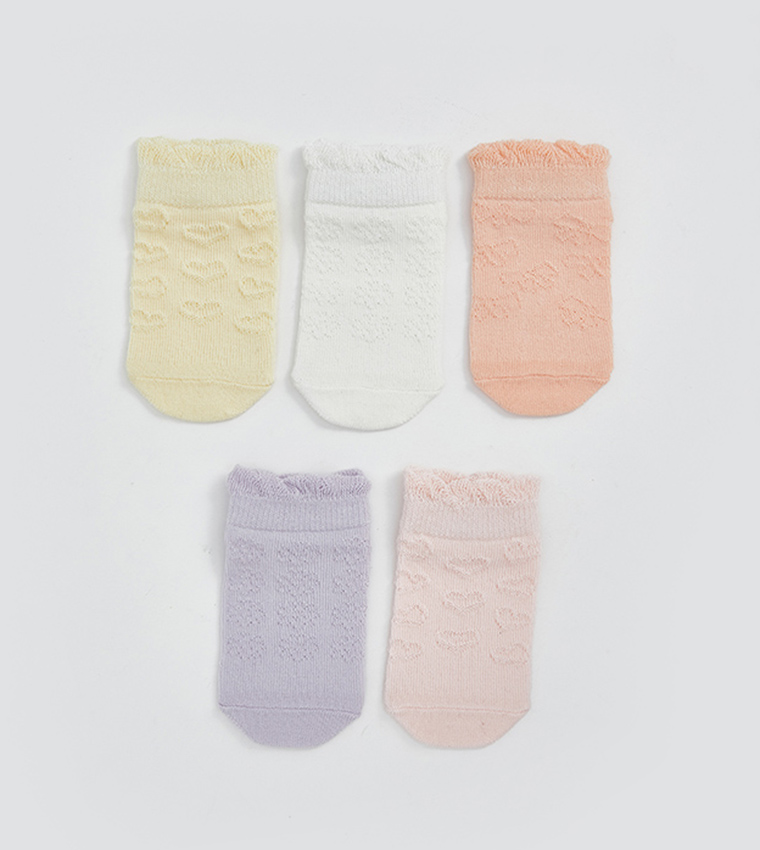 Pack of 5 Textured Ankle Socks