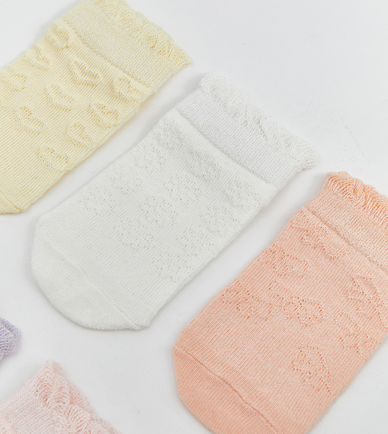 Pack of 5 Textured Ankle Socks
