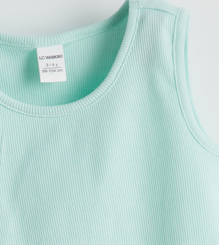 Ribbed Crew Neck Tank Top