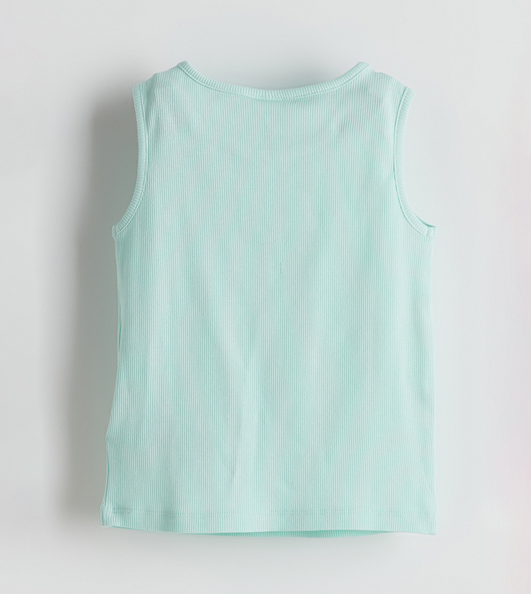 Ribbed Crew Neck Tank Top