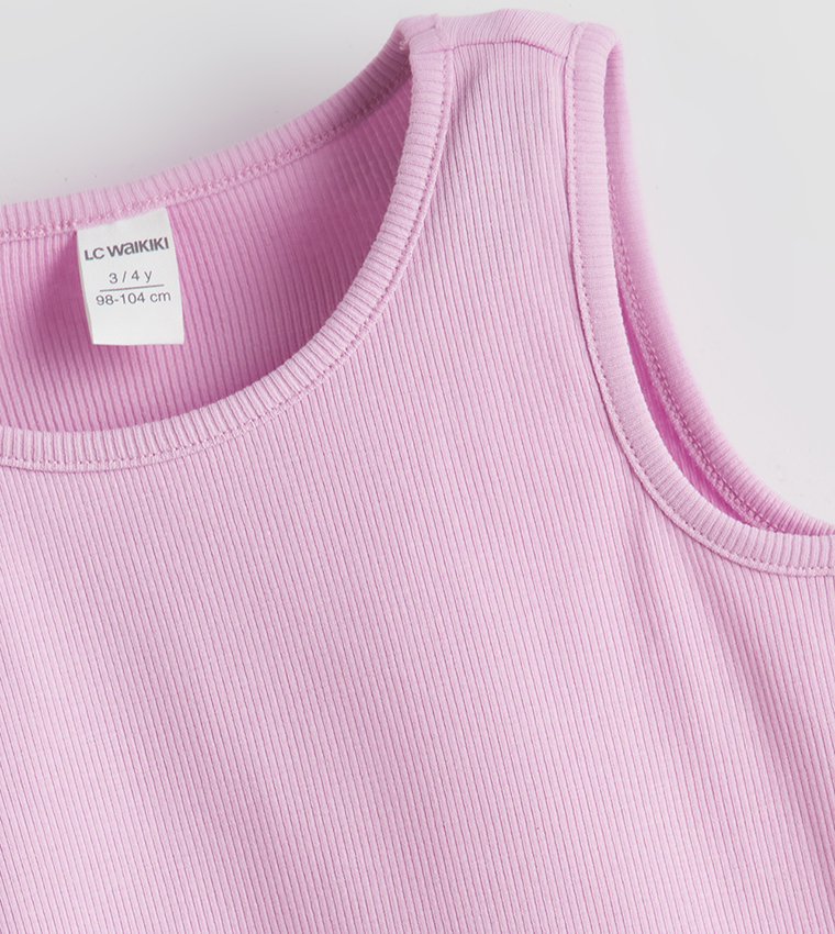Ribbed Crew Neck Tank Top
