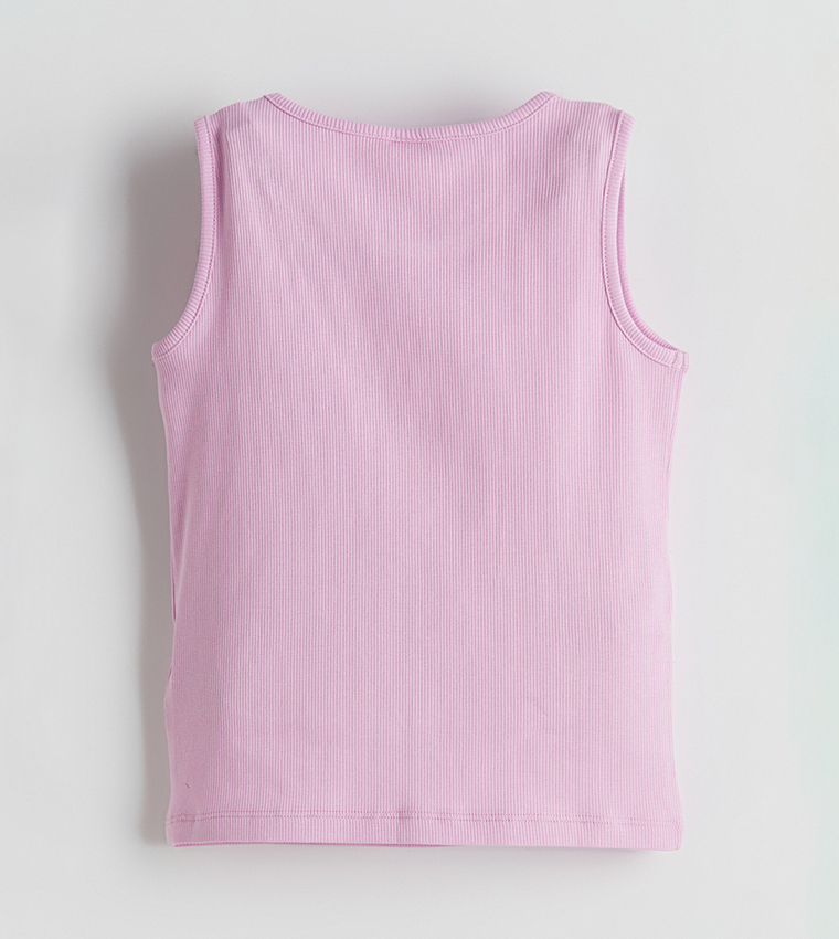 Ribbed Crew Neck Tank Top