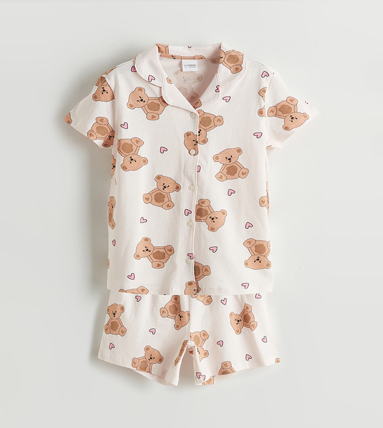 Printed Crew Neck Pyjama Set